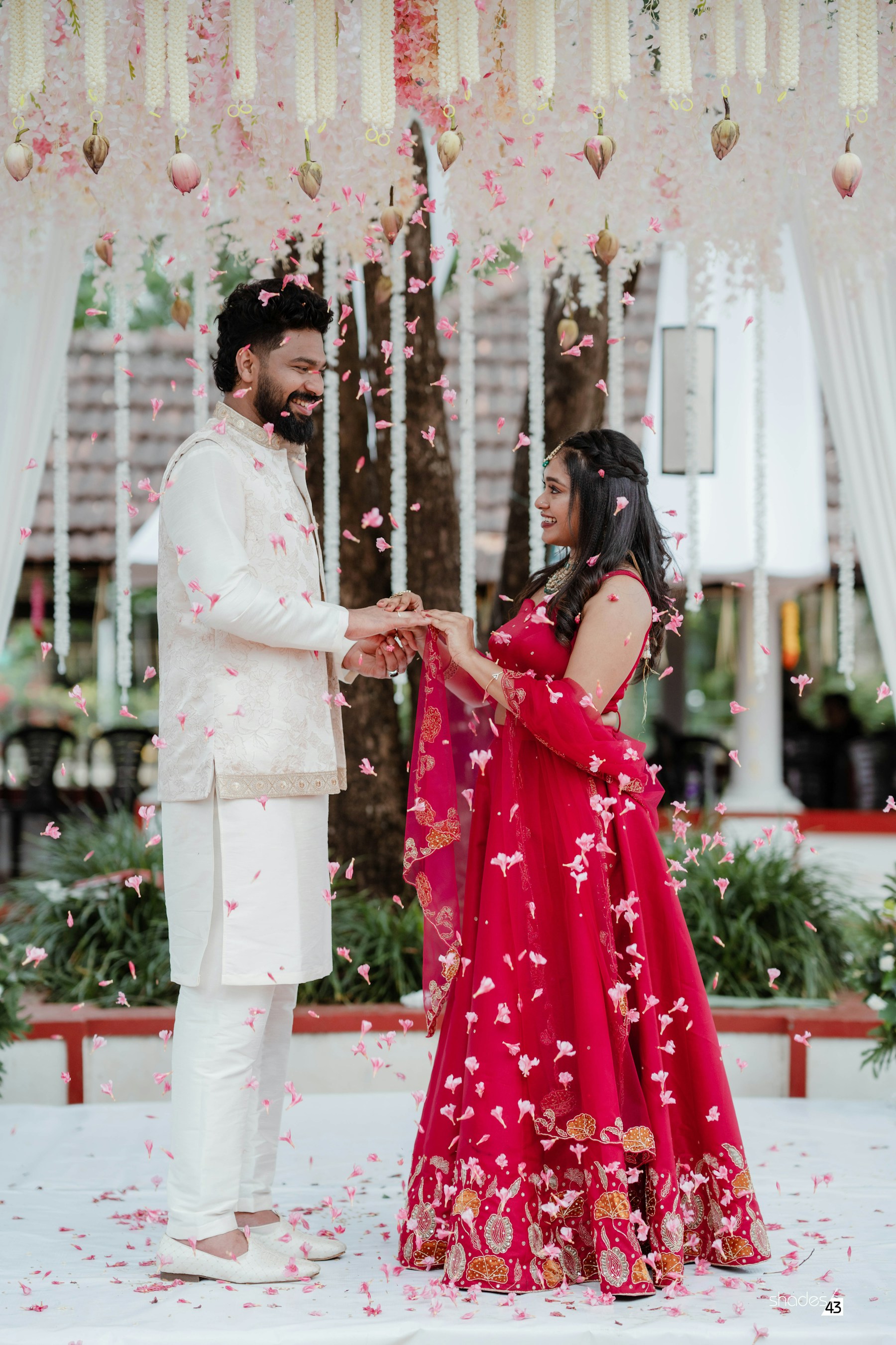 Wedding couple photographed during a special moment